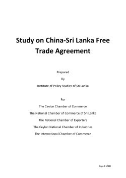 Study on China-Sri Lanka Free Trade Agreement
