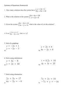 Systems of Equations Homework 1. How many solutions does the