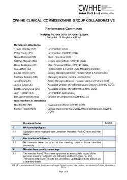 23 CWHHE Performance Committee Meeting