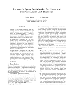 Parametric Query Optimization for Linear and Piecewise Linear Cost
