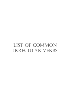 LIST OF COMMON IRREGULAR VERBS
