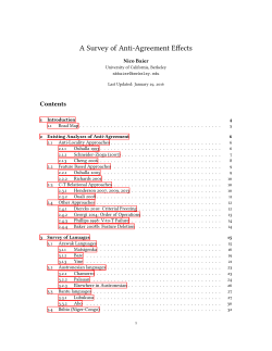 A Survey of Anti-Agreement Effects