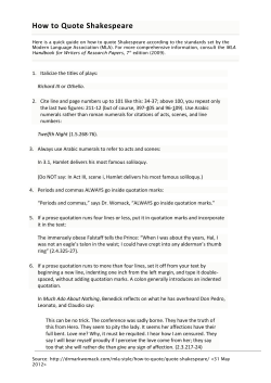 How to Quote Shakespeare