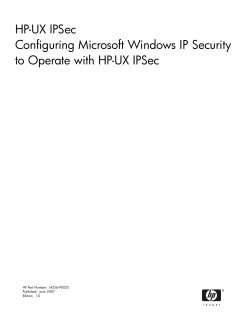 Configuring Microsoft Windows IP Security to Operate with HP