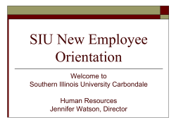 SIU New Employee Orientation - Human Resources