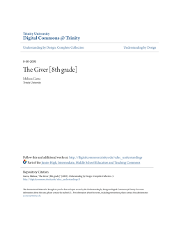The Giver [8th grade] - Digital Commons @ Trinity