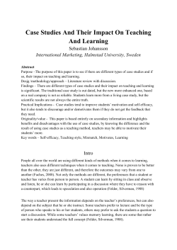 Case Studies And Their Impact On Teaching And Learning
