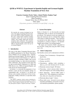 QCRI at WMT12: Experiments in Spanish