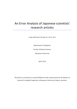 An Error Analysis of Japanese scientists` research articles