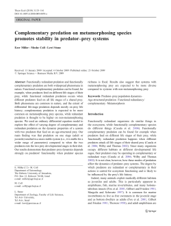 Complementary predation on metamorphosing species promotes
