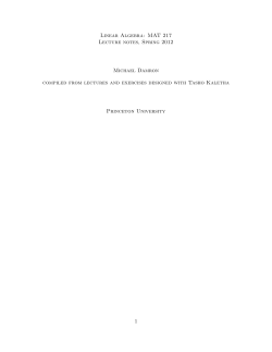 MAT 217 Lecture notes, Spring 2012 Michael