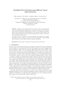 Modelling Word Meaning using Efficient Tensor Representations