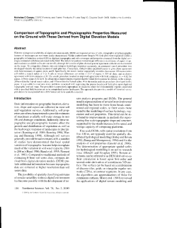 Comparison of Topographic and Physiographic Properties