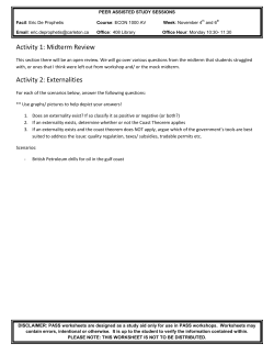 Activity 1: Midterm Review Activity 2: Externalities