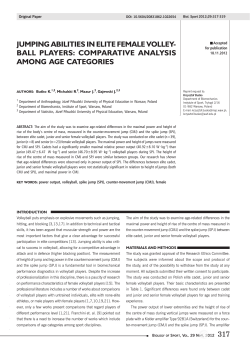 JUMPING ABILITIES IN ELITE FEMALE VOLLEY