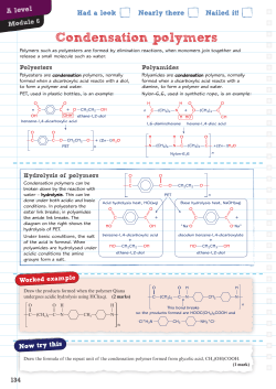 Condensation polymers - Pearson Schools and FE Colleges