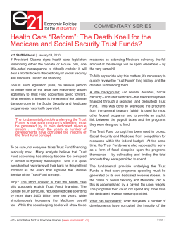 Health Care &ldquo;Reform&rdquo;: The Death Knell for the