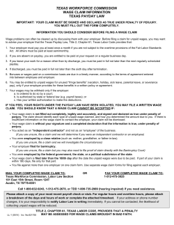 Form LL-1: Wage Claim - Texas Workforce Commission