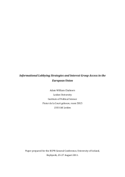 Informational Lobbying Strategies and Interest Group Access in the