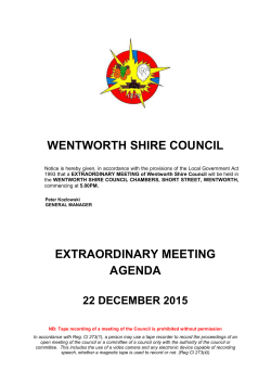 Agenda - Wentworth Shire Council