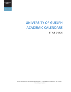 Style Guide - University of Guelph