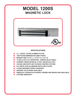 MODEL 1200S - RemoteLock