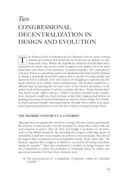 congressional decentralization in design and evolution