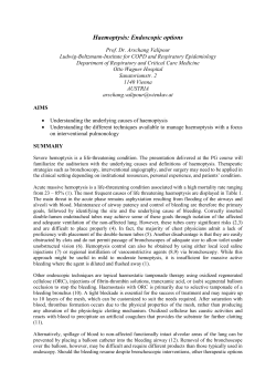 Haemoptysis: Endoscopic options