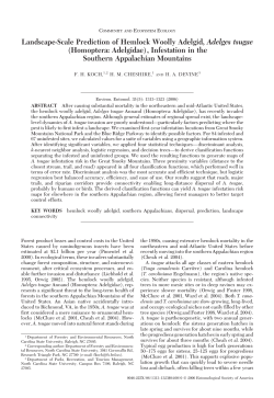 Landscape-Scale Prediction of Hemlock Woolly