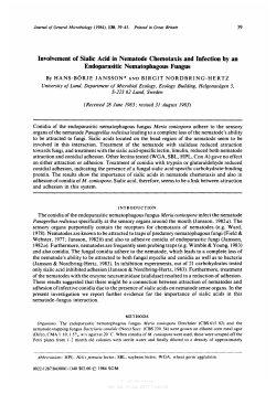 Involvement of Sialic Acid in Nematode Chemotaxis