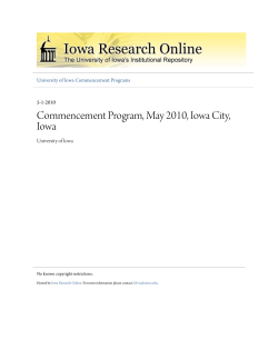 Commencement Program, May 2010, Iowa City, Iowa