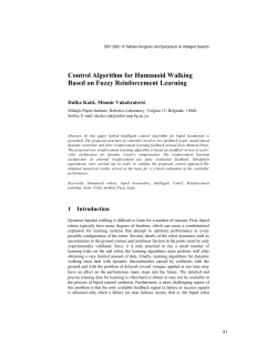 Control Algorithm for Humanoid Walking Based on Fuzzy