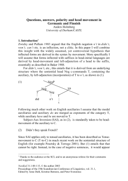 Questions, answers, polarity and head movement in Germanic and
