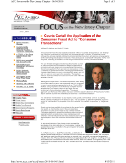 Courts Curtail the Application of the Consumer Fraud Act to