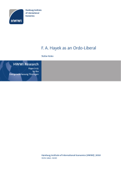 FA Hayek as an Ordo-Liberal
