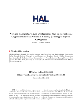 Neither Segmentary, nor Centralized: the Socio-political - Hal-SHS