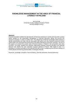 KNOWLEDGE MANAGEMENT IN THE AREA OF FINANCIAL