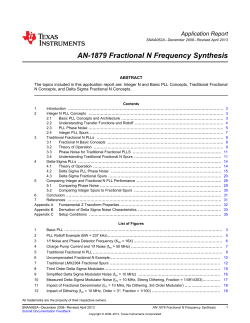 AN-1879 Fractional N Frequency Synthesis