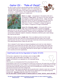 Castor Oil - &ldquo;Palm of Christ&rdquo;