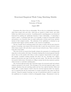 Structural Empirical Work Using Matching Models