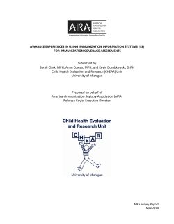 GRANTEE EXPERIENCES IN USING IMMUNIZATION