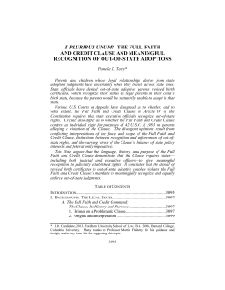 e pluribus unum? the full faith and credit clause and meaningful