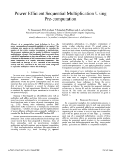 Power Efficient Sequential Multiplication Using Pre