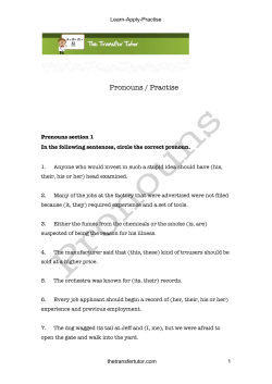 Pronouns / Practise - The Transfer Tutor