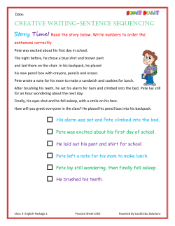 CREATIVE WRITING-SENTENCE SEQUENCING