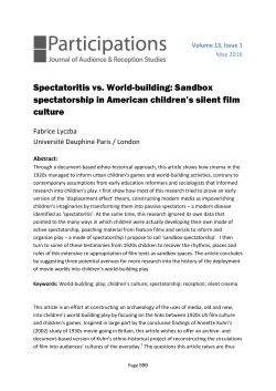Spectatoritis vs. World-building: Sandbox