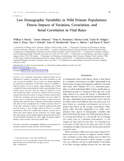 Low Demographic Variability in Wild Primate Populations: Fitness