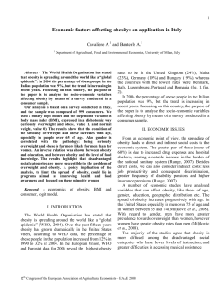 Economic factors affecting obesity: an application