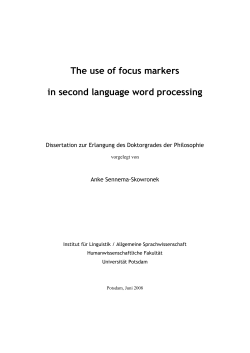 The use of focus markers in second language word processing