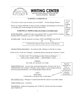 Screenplays - Los Angeles Valley College